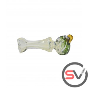 THREE MARBLES FUMED GLASS HAND PIPE 5inch 1CT
